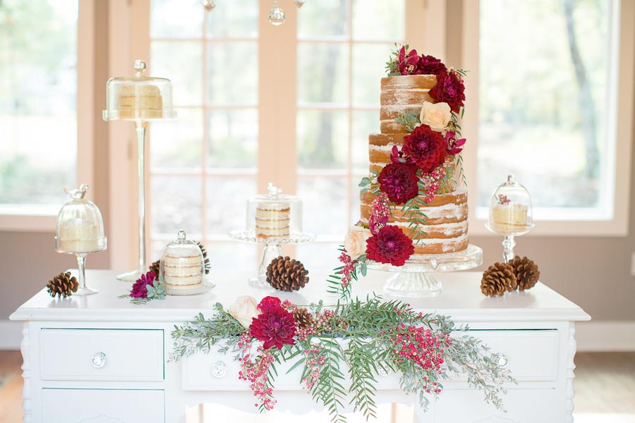 bare wedding cake